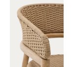 Chaise Arinella en bois d’acacia avec finition ton naturel et corde beige