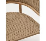 Fauteuil Arinella en bois d’acacia avec finition ton naturel et corde beige