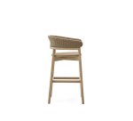 Tabouret Arinella en bois d’acacia, finition ton naturel et corde beige 75cm