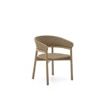 Chaise Arinella en bois d’acacia avec finition ton naturel et corde beige