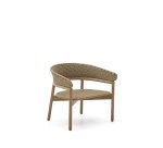 Fauteuil Arinella en bois d’acacia avec finition ton naturel et corde beige