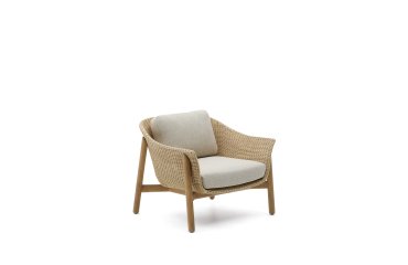 Fauteuil Galea en bois de teck et rotin synthétique