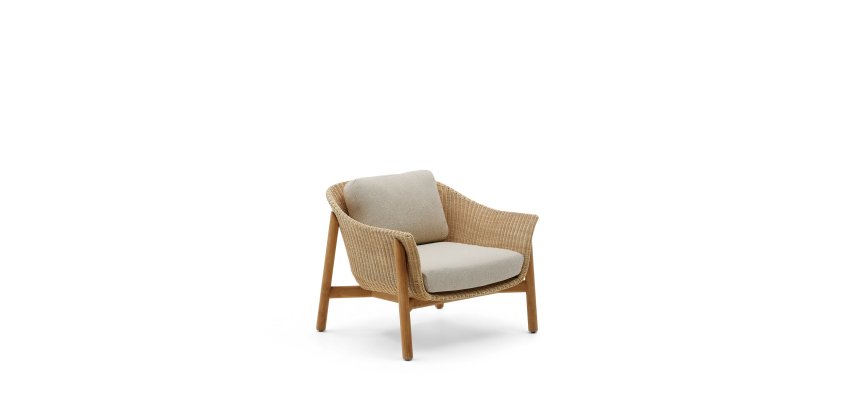 Teak and Synthetic Rattan Galea Armchair