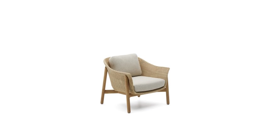 Teak and Synthetic Rattan Galea Armchair