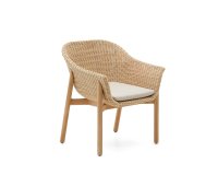 Sedia Galea in legno massello di teak e rattan sintetico FSC 100%