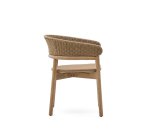 Chaise Arinella en bois d’acacia avec finition ton naturel et corde beige