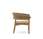 Fauteuil Arinella en bois d’acacia avec finition ton naturel et corde beige