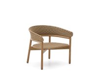 Fauteuil Arinella en bois d’acacia avec finition ton naturel et corde beige
