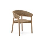 Chaise Arinella en bois d’acacia avec finition ton naturel et corde beige