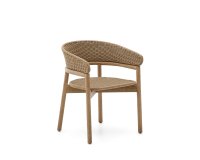 Sedia Arinella in legno massiccio di acacia con finitura naturale e corda beige FSC 100%