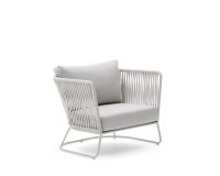 Fauteuil d’extérieur Saconca en corde et acier galvanisé gris