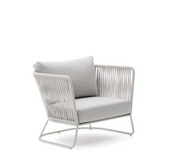 Poltrona da esterno Saconca in corda e acciaio zincato grigio