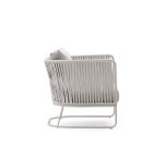 Saconca outdoor armchair in rope cord and grey galvanised steel