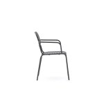 DE_Chaise d’extérieur empilable avec accoudoirs Brai en acier galvanisé gris foncé