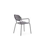 DE_Chaise d’extérieur empilable avec accoudoirs Brai en acier galvanisé gris foncé