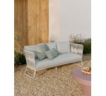 Canapé 3 places d’extérieur Saconca en corde et acier galvanisé gris 189 cm