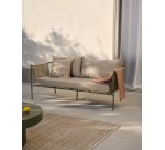 Canapé 2 places d’extérieur Zivia en corde écrue et acier galvanisé vert 178 cm