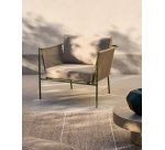 Fauteuil d’extérieur Zivia en corde écrue et acier galvanisé vert