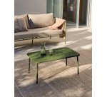 Tavolino da salotto da esterno Zivia in acciaio zincato verde 90 x 50 cm