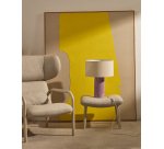 Lampe de table Toneric en céramique avec finition lilas et coton