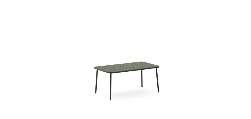 Tavolino da salotto da esterno Zivia in acciaio zincato verde 90 x 50 cm