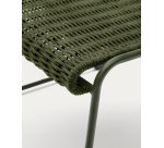 Repose-pieds Maurina en acier galvanisé vert et corde verte 58 x 52,5 cm