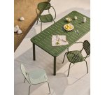 Table d’extérieur Brai en acier galvanisé vert 180 x 90 cm
