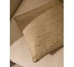 Housse de coussin Aleos en tissu mélangé avec liseré contrasté moutarde 45 x 45 cm