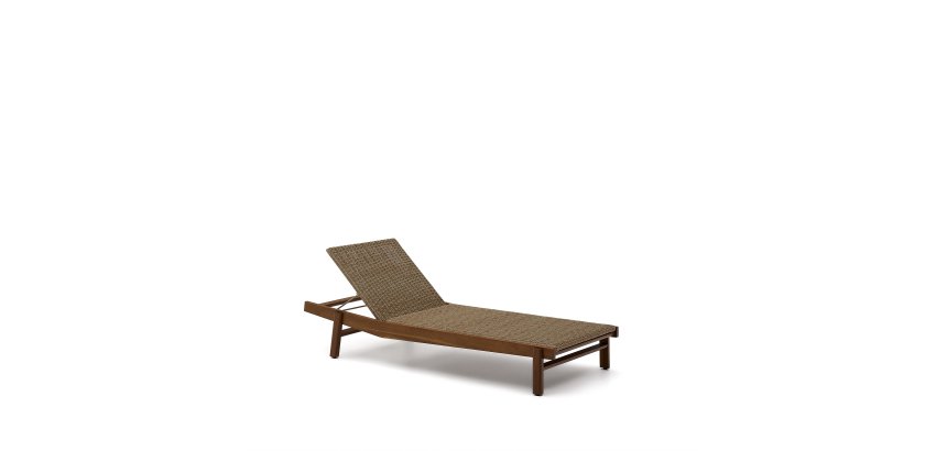 Transat Itani en bois d’acacia et rotin synthétique