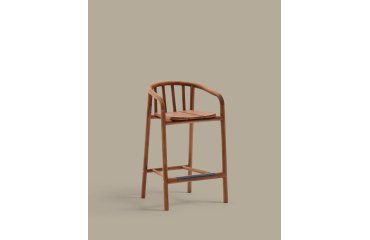Outdoor teak wood Turqueta stool 65 cm height