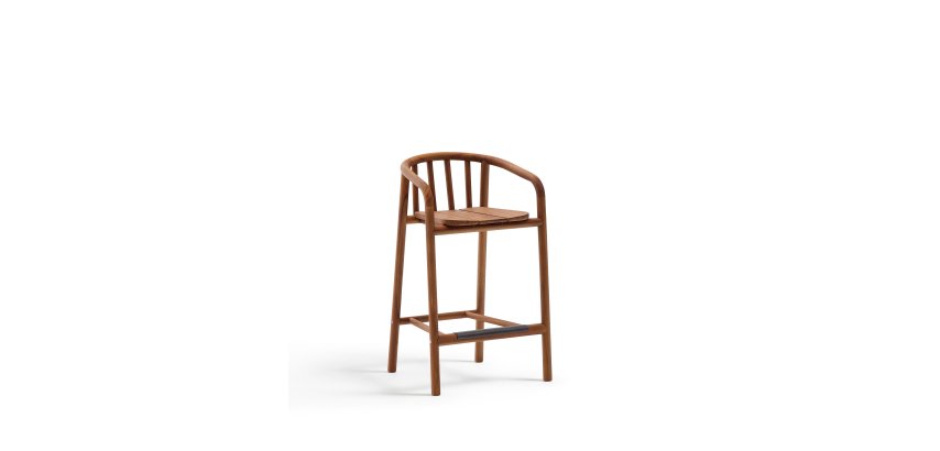 Outdoor teak wood Turqueta stool 65 cm height