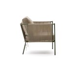 Fauteuil d’extérieur Zivia en corde écrue et acier galvanisé vert