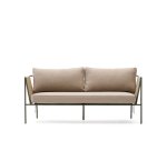 Canapé 2 places d’extérieur Zivia en corde écrue et acier galvanisé vert 178 cm