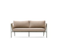 Canapé 2 places d’extérieur Zivia en corde écrue et acier galvanisé vert 178 cm