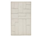 Tableau Klis en lin avec formes géométriques blanc 120 x 200 cm