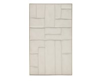 Quadro Klis di lino con forme geometriche bianco 120 x 200 cm