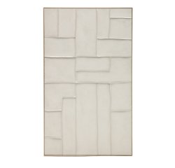 Klis white linen picture with geometric shapes, 120 x 200 cm