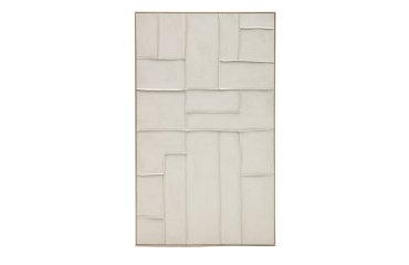 Tableau Klis en lin avec formes géométriques blanc 120 x 200 cm