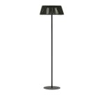 Lampadaire solaire d’extérieur Aldet en corde chinée noir et vert et pied en métal noir Ø 46 cm