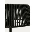 Lampadaire solaire d’extérieur Aldet en corde chinée noir et vert et pied en métal noir Ø 46 cm