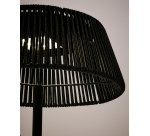 Lampadaire solaire d’extérieur Aldet en corde chinée noir et vert et pied en métal noir Ø 46 cm