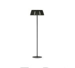 Lampadaire solaire d’extérieur Aldet en corde chinée noir et vert et pied en métal noir Ø 46 cm