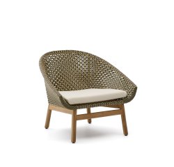 Poltrona Olbia in rattan sintetico e legno massiccio 100% teak FSC