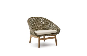 <span>Olbia armchair in synthetic rattan and teak wood</span>