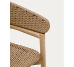 Tabouret Arinella en bois d’acacia, finition ton naturel et corde beige 65 cm