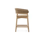 Tabouret Arinella en bois d’acacia, finition ton naturel et corde beige 65 cm