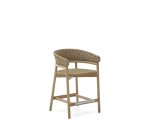 Tabouret Arinella en bois d’acacia, finition ton naturel et corde beige 65 cm