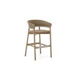 Tabouret Arinella en bois d’acacia, finition ton naturel et corde beige 75cm