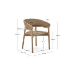 Chaise Arinella en bois d’acacia avec finition ton naturel et corde beige