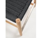 Nina Stool made of solid acacia wood with natural finish and black rope, height 62 cm